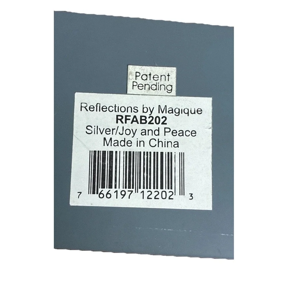 Beveled Mirror Peace Joy Happiness Guardian Angel Plaque Blue 7x2